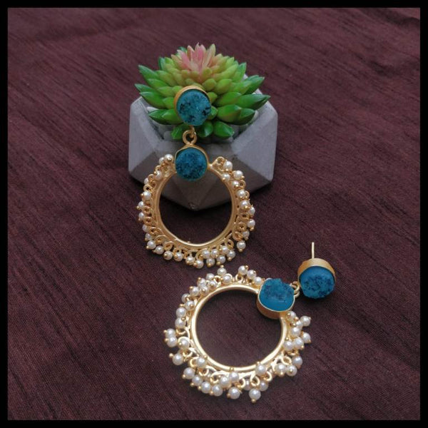 Druzy Stone Earrings- Turquoise
