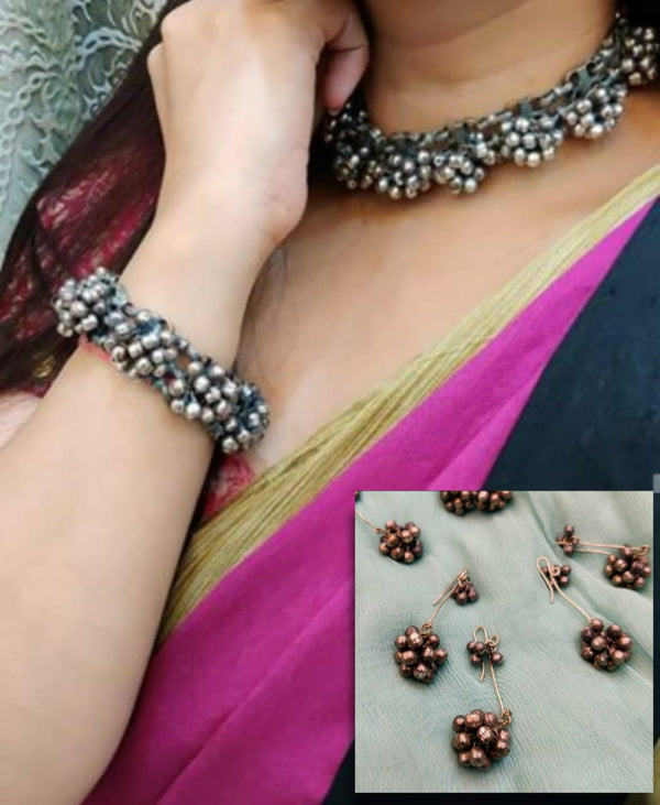 Ghungroo Choker with Earrings and Bracelet