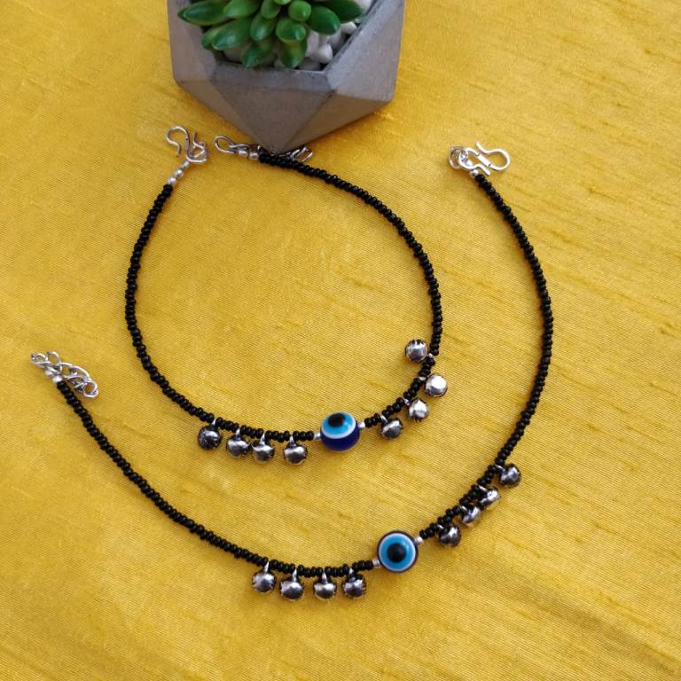 Evil Eye-Ghungroo Anklet (Pair)