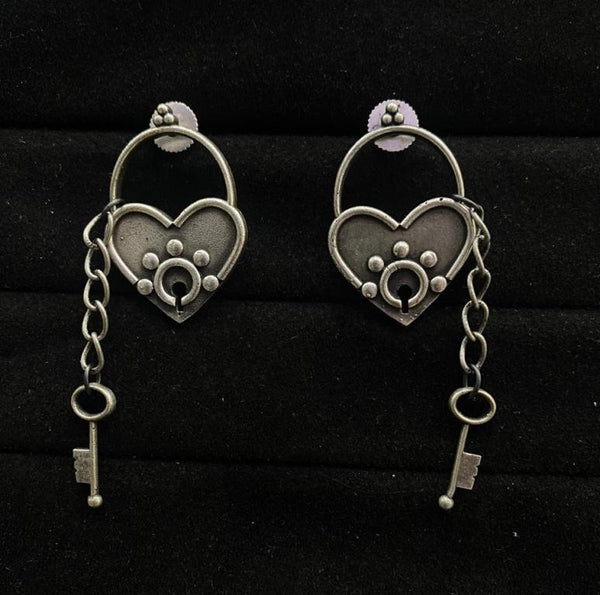 Heart & Key Earrings