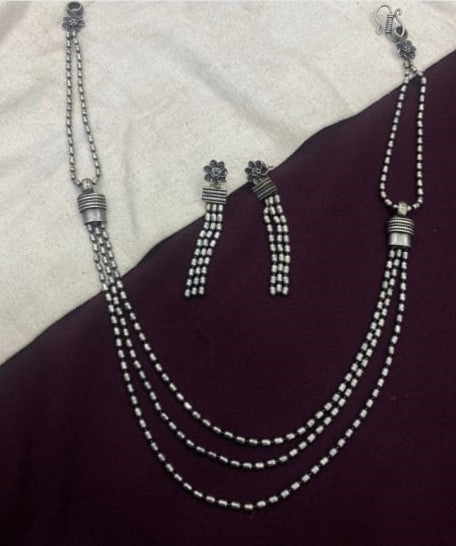 Silver Necklace with Earrings
