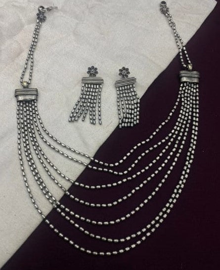 Silver Necklace with Earrings