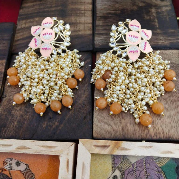 Meenakari Earrings- Orange