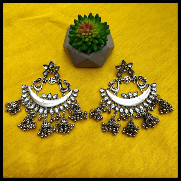 Statement Oxidised Chandbali